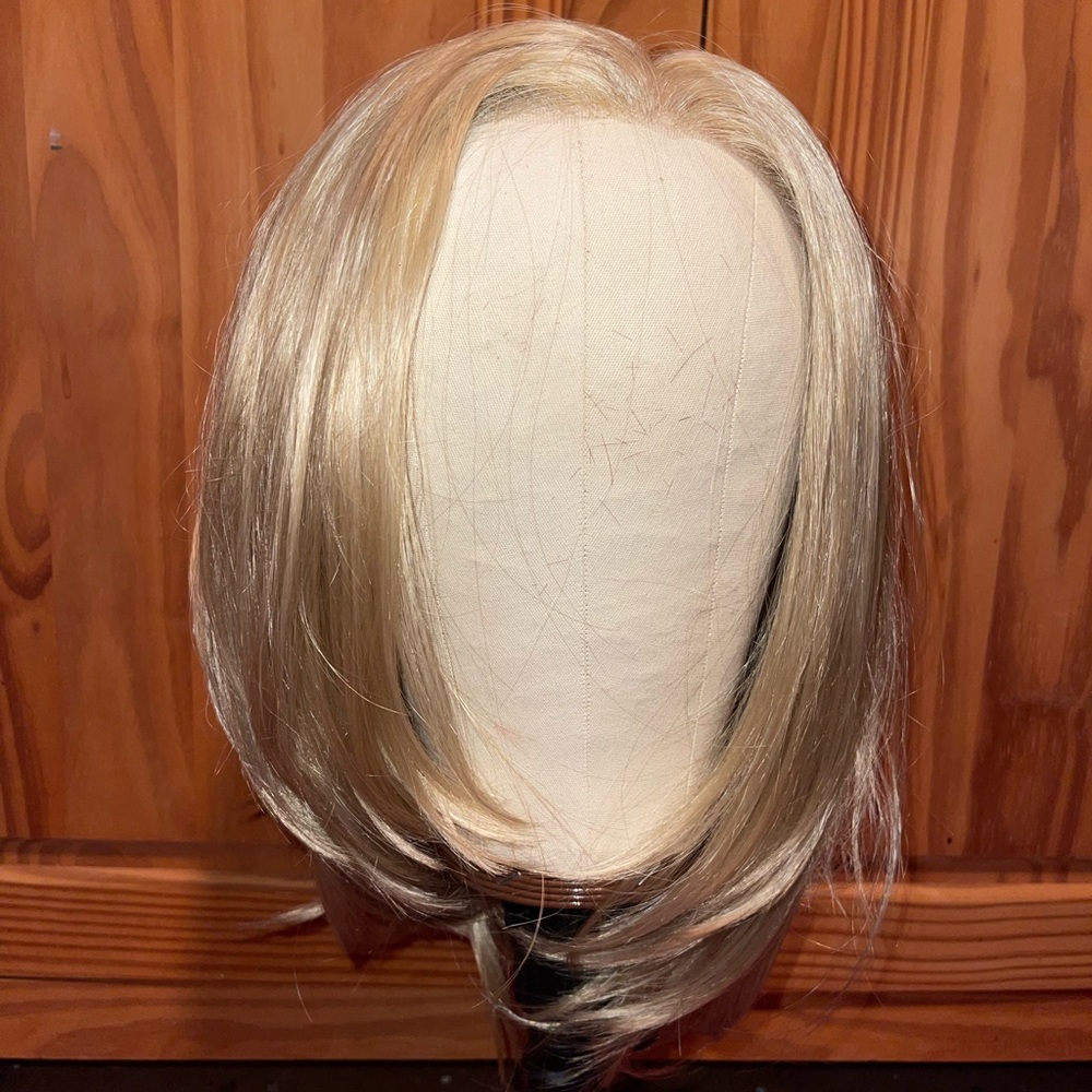 Light blonde lace front medium shoulder length layered lace front wig